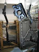 battery tray and hood hinges